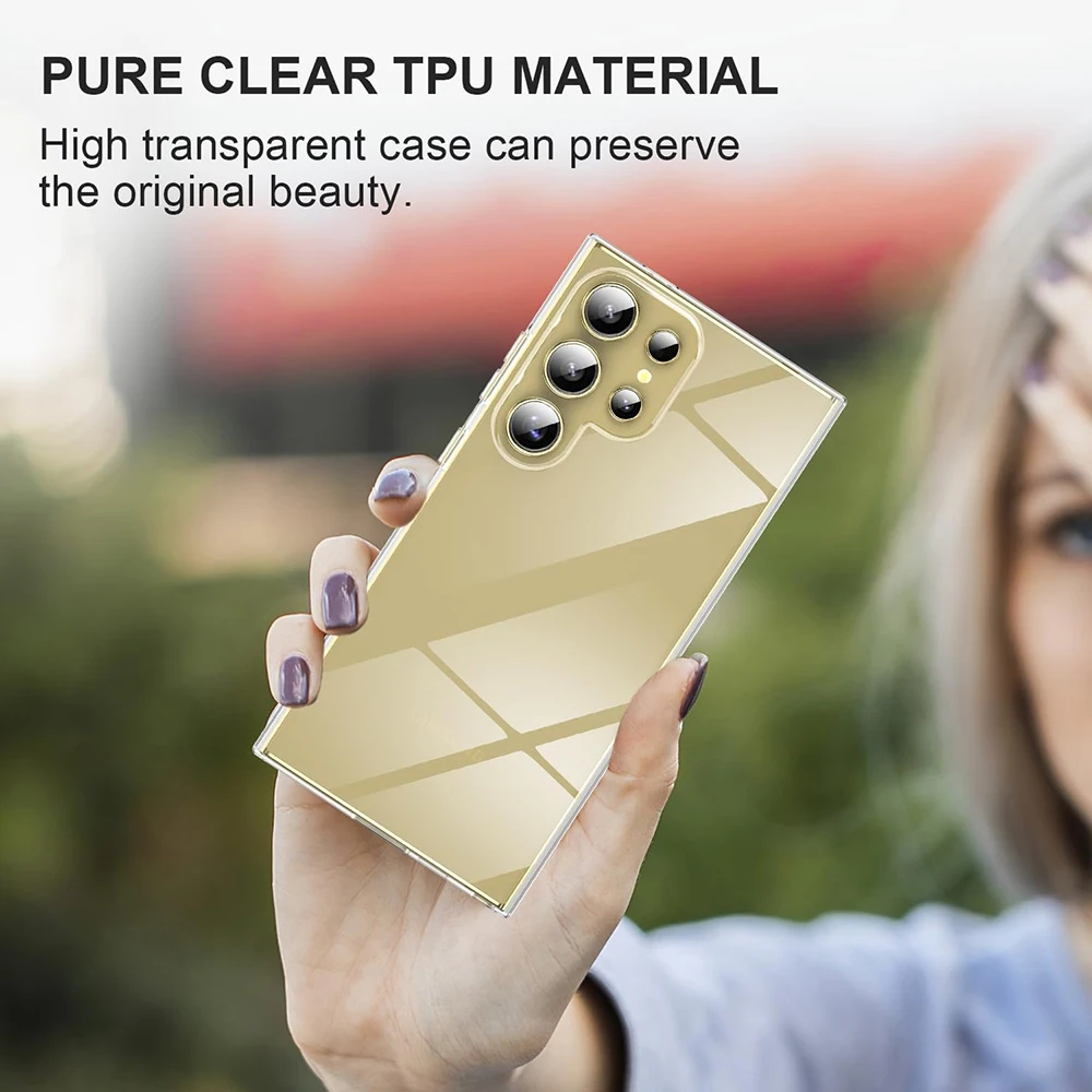 360 °   ฝาครอบโทรศัพท์เต็มรูปแบบสําหรับSamsung S25 S24 FE S23 S22 Ultra PlusใสClear Hard Pc Hybrid SoftซิลิโคนShell