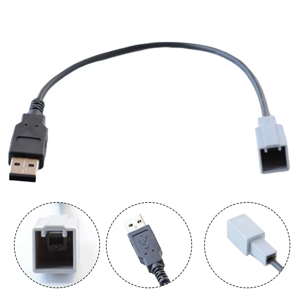

CD Changer Player USB Male Adapter Cable for Toyota For Mazda For Honda Quick Installation Anti 12V Black Cable