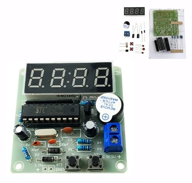

DIY DC 3,7 В-5,5 В электронные компоненты забавная сварочная сборка 4 цифровых трубки комплект электронных часов четырехпозиционный светодиодный дисплей времени