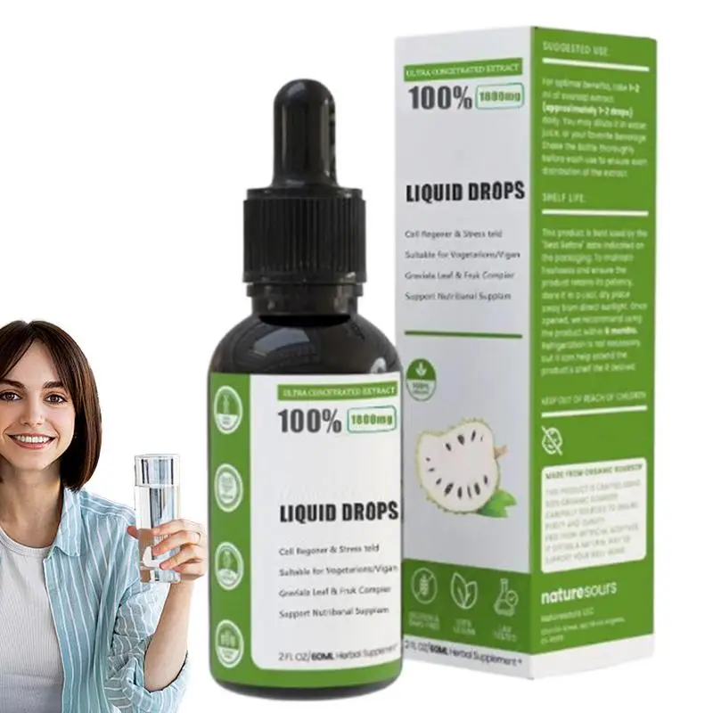 Soursop Graviola Liquid Drops Supports Immune Maintain Health Natural Soursop Bitters Liquid Cell Regeneration Supplement