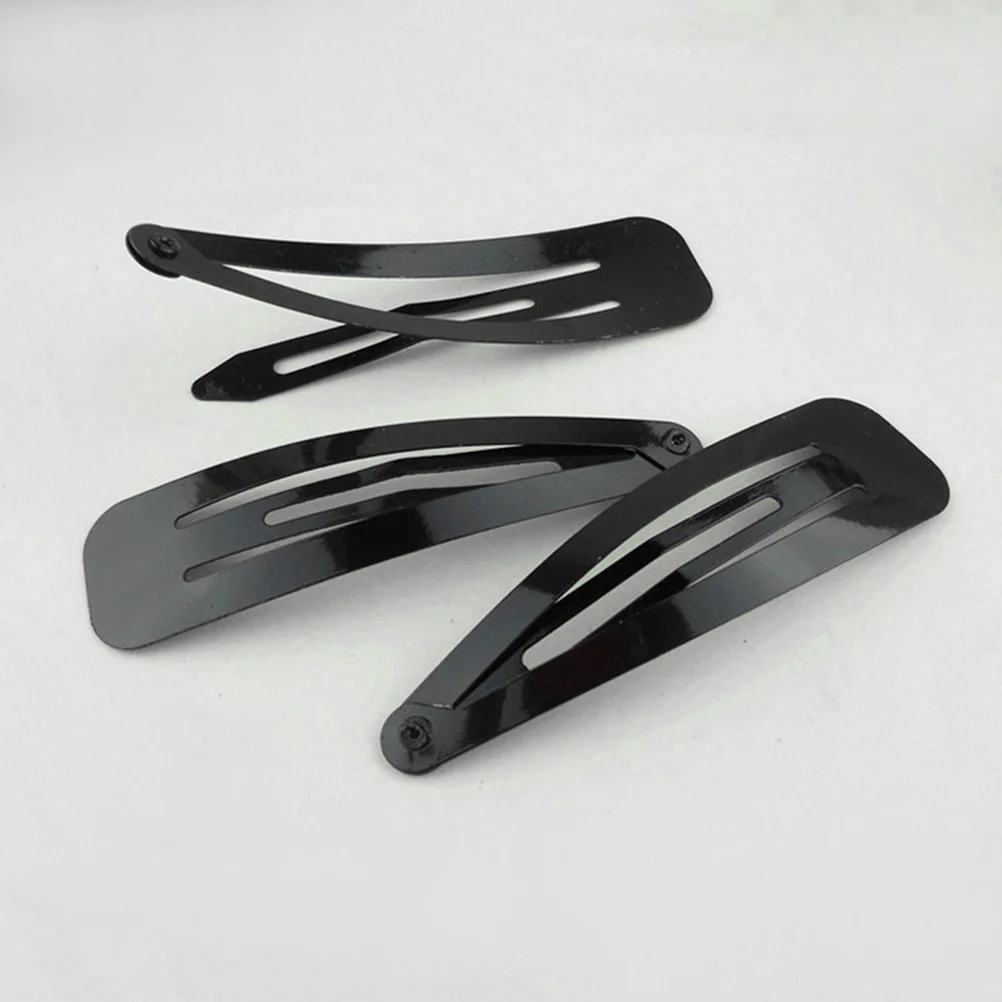 

50 Pcs Solid Black Color Hair Clips Accessories for Girl Kids Girls Barrettes Unique Design Hairpins Water Drop Shape