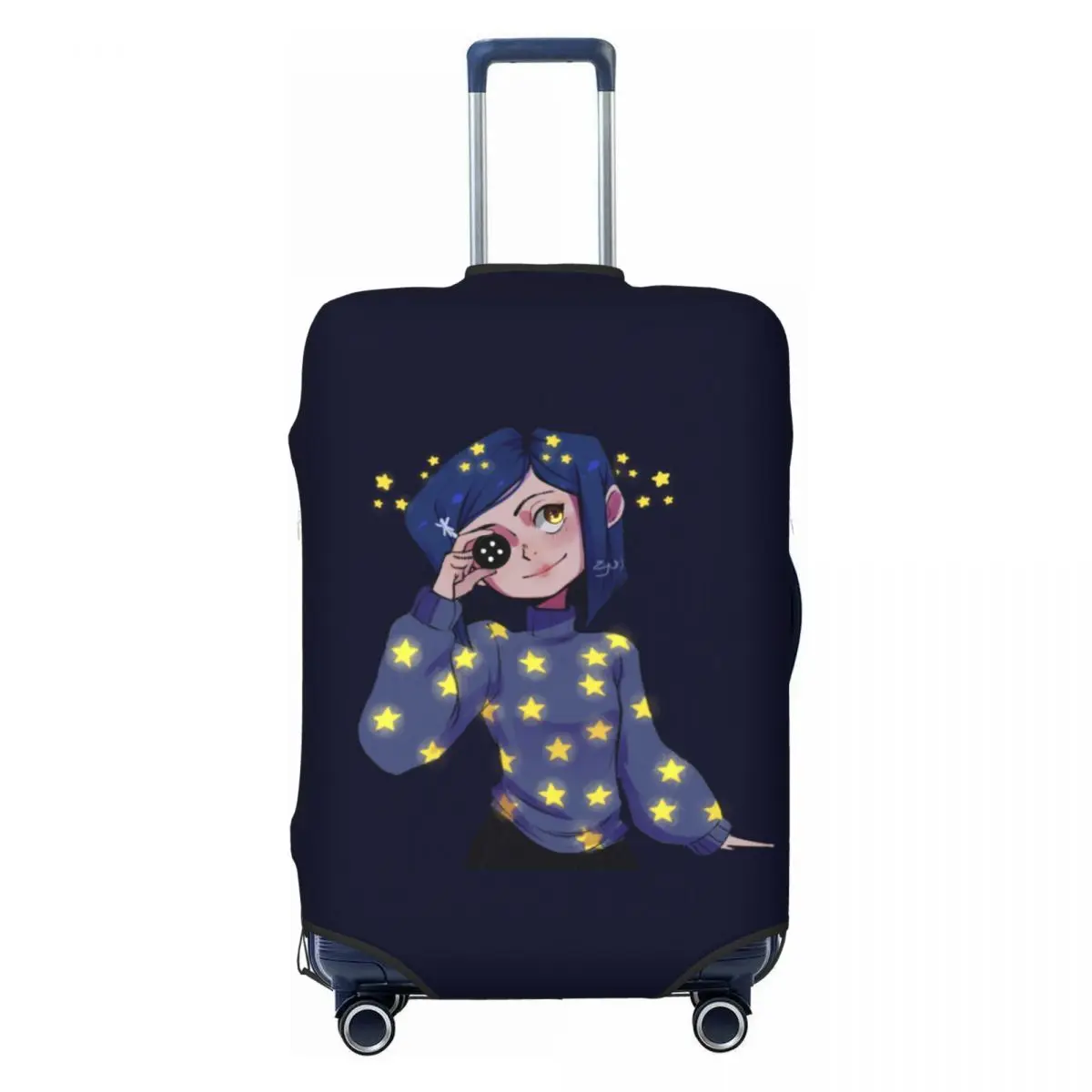 

Пользовательские Хэллоуин фильм ужасов Коралина чехол для багажа эластичные дорожные чемодан защитные чехлы подходят для 18-32 дюймов