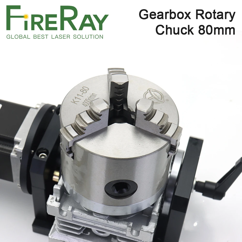 Fireray Gearbox Rotary Worktable Chuck 80mm for Laser Marking Welding Cutting Machine