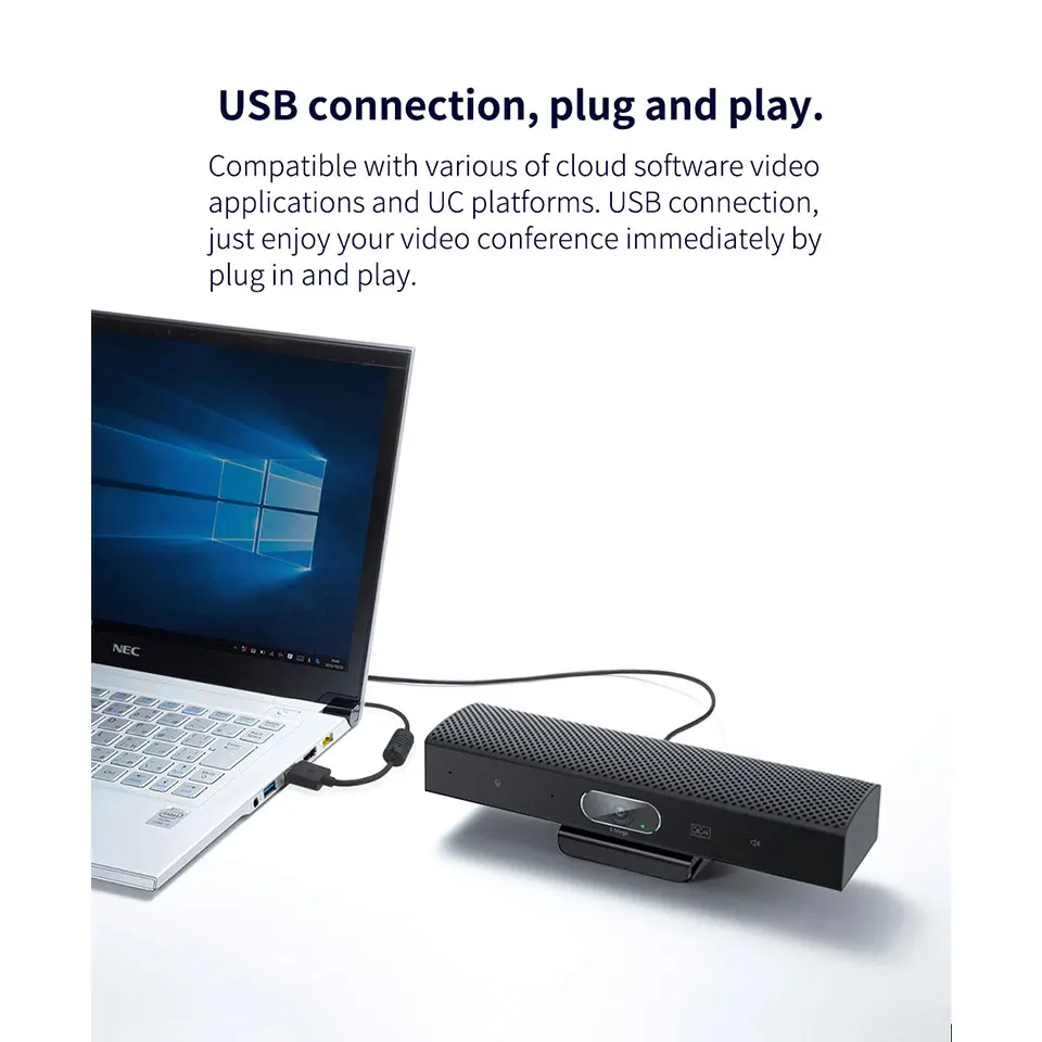 4K/2K/1080P Webcam USB2.0 Built in 4 Mic Recording 90°Wide Angle Portable Mini Camera for Streaming Online Teaching Video Callin