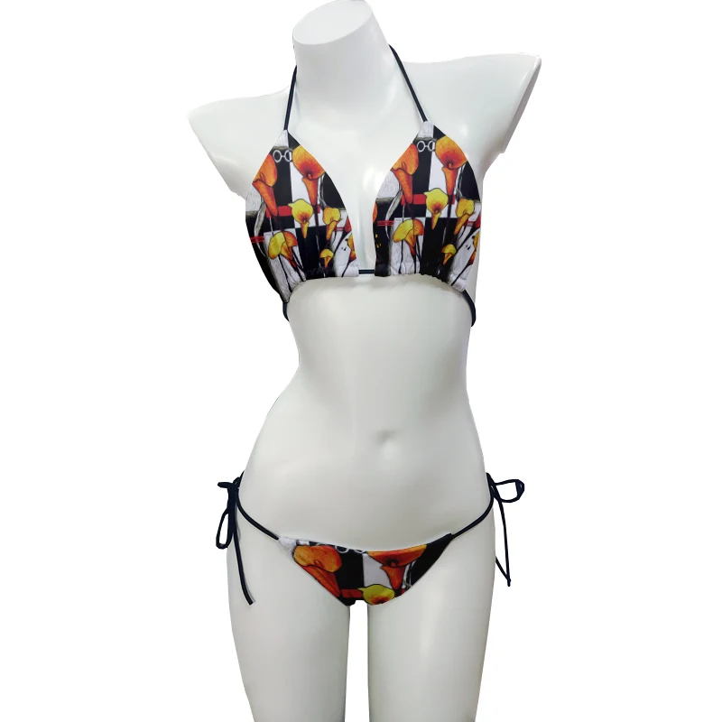 Sexy Women Cartoon Print Swimwear 2023 New Summer Style Lady Bandage Bikini Set Push-Up Bra Bathing  Brazilian Bikini Swimsuit