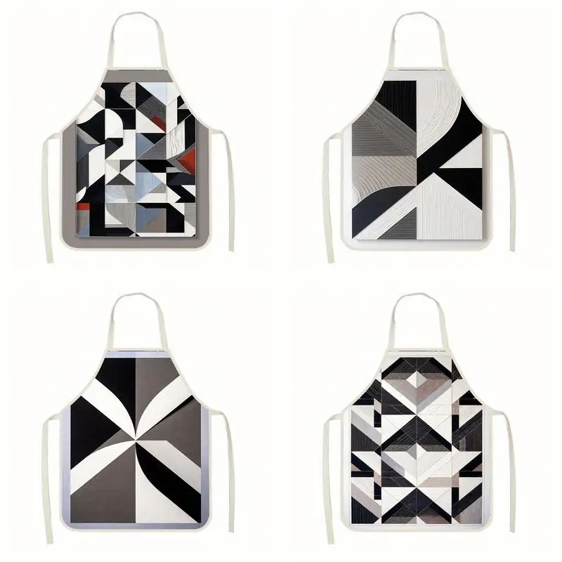 

Abstract Pattern Aprons Linen Apron, Suitable For Kitchen Cooking, Parent-Child Interaction, Painting And Other Scenarios