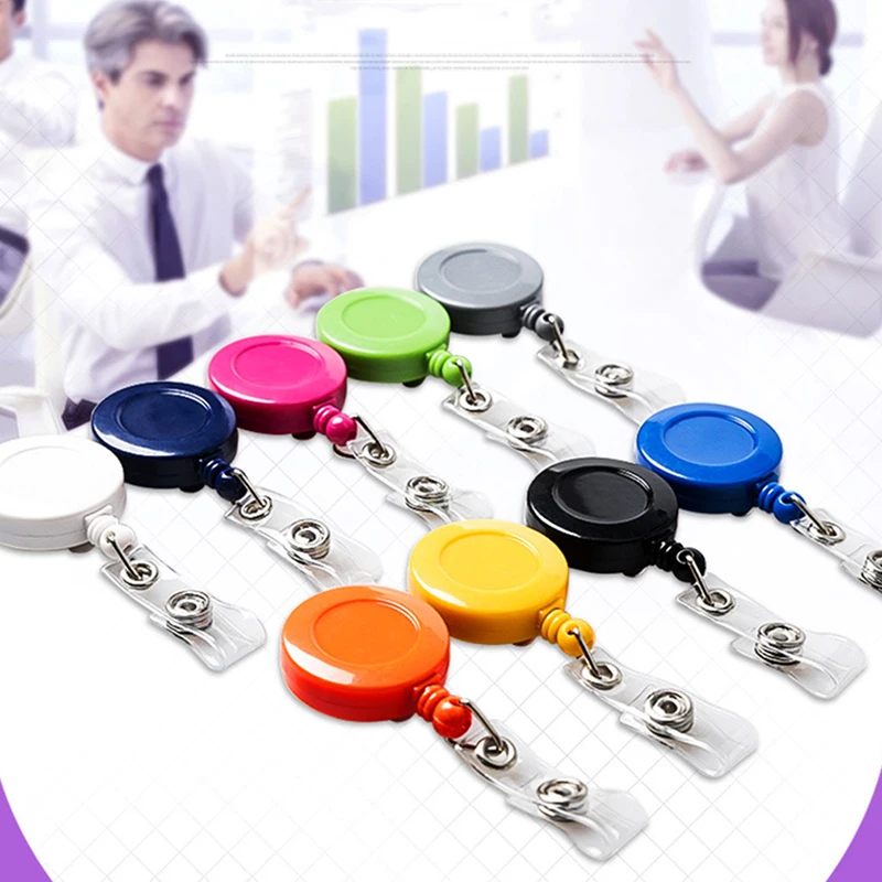 

1pc Retractable Badge Holder Clips For Nurse ID Badge Reel With Belt Clip Doctor ID Card Chain Clips School Student Office