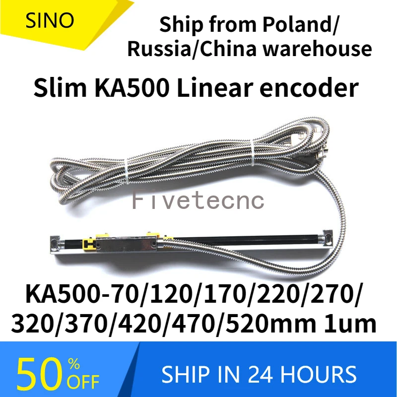 Arrow Sino KA500 70 120 170 220 270 320 370 420mm scala lineare 1 micromm 0.001mm sottile Encoder lineare grata righello in scala di vetro