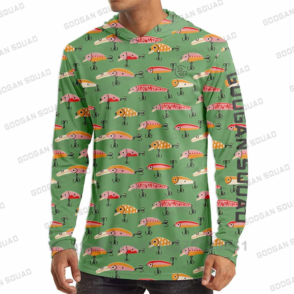Men\'s Long Sleeve Hoodie Performance Fishing Shirts Fishing Wear Camisa De Pesca UV Protect Fishing Hiking Hoodie Tops Clothing