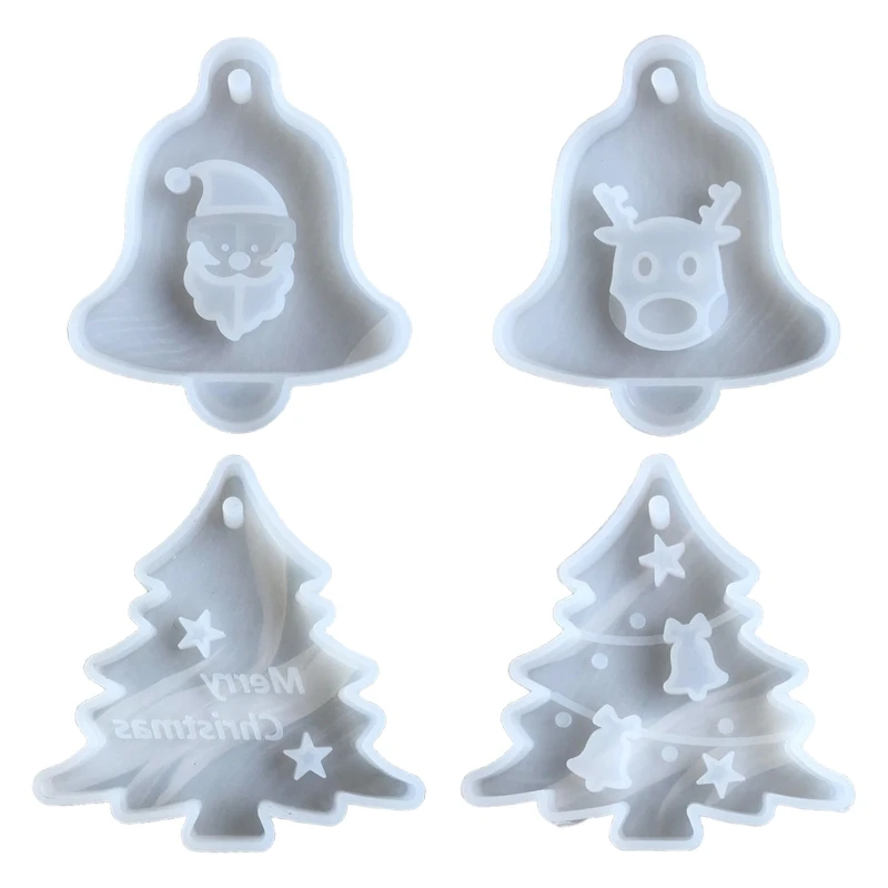 UV Epoxy Resin Mold Christmas Tree Elk Pendant DIY Aroma Wax Plaster Mould Dropship