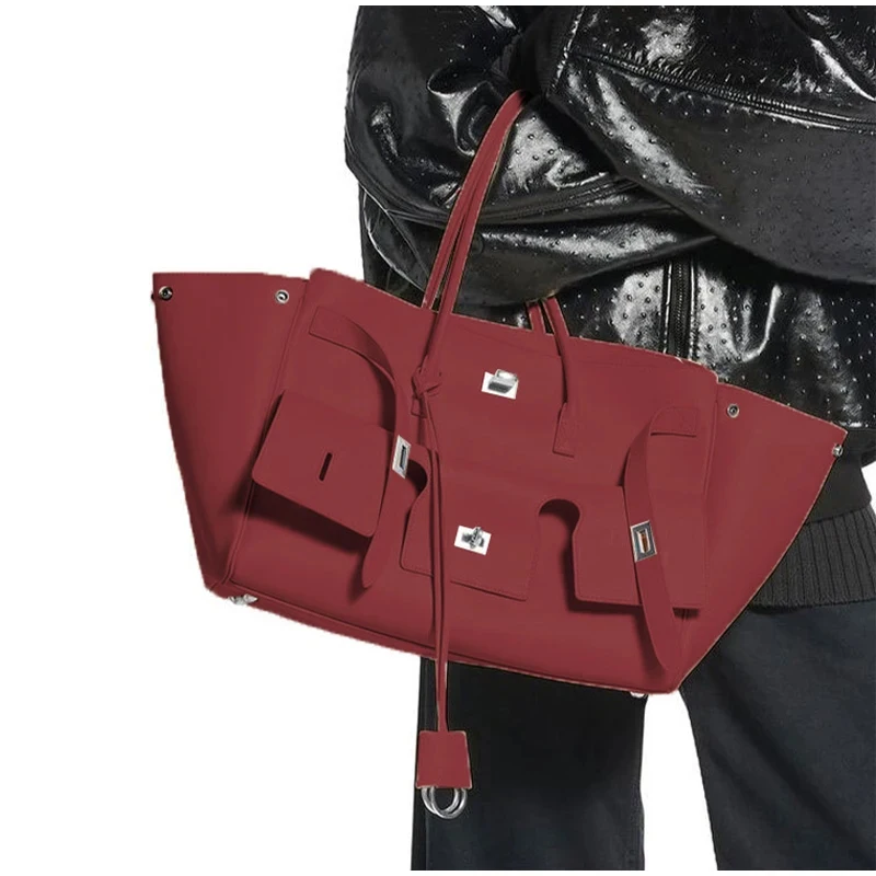 Brand High-quality Soft Pu Leather Handbag Tote Bag Rodeo Lock Design Women Bag Large-capacity Storage Bag Commuter Shoulder Bag - view 4
