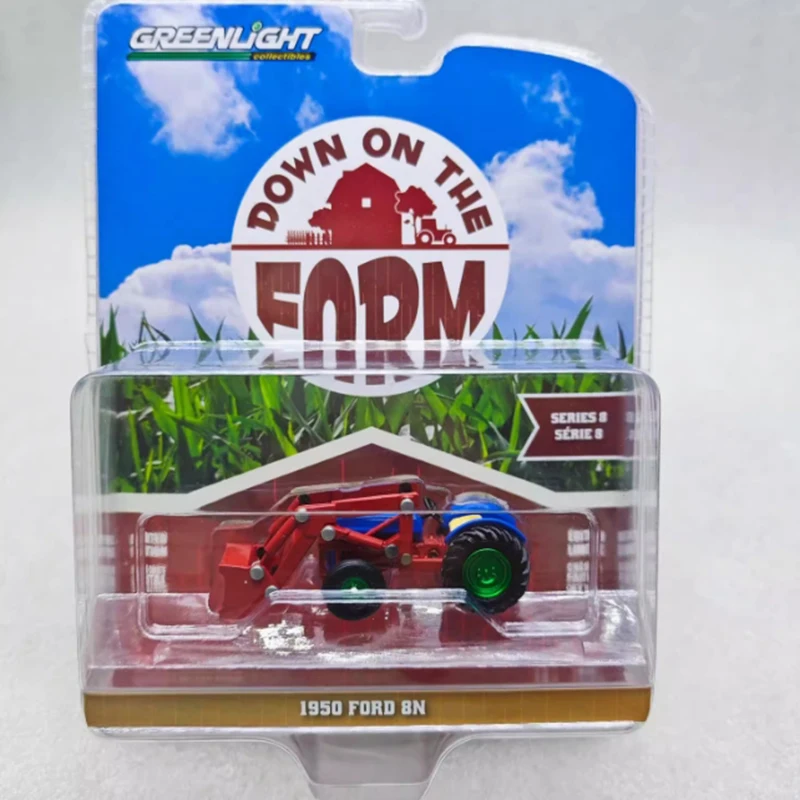 

Greenlight масштаб 1:64 1950 8N синий и красный сплав, имитация модели автомобиля, статическая коллекция, украшенная праздничная игрушка, сувенирный подарок