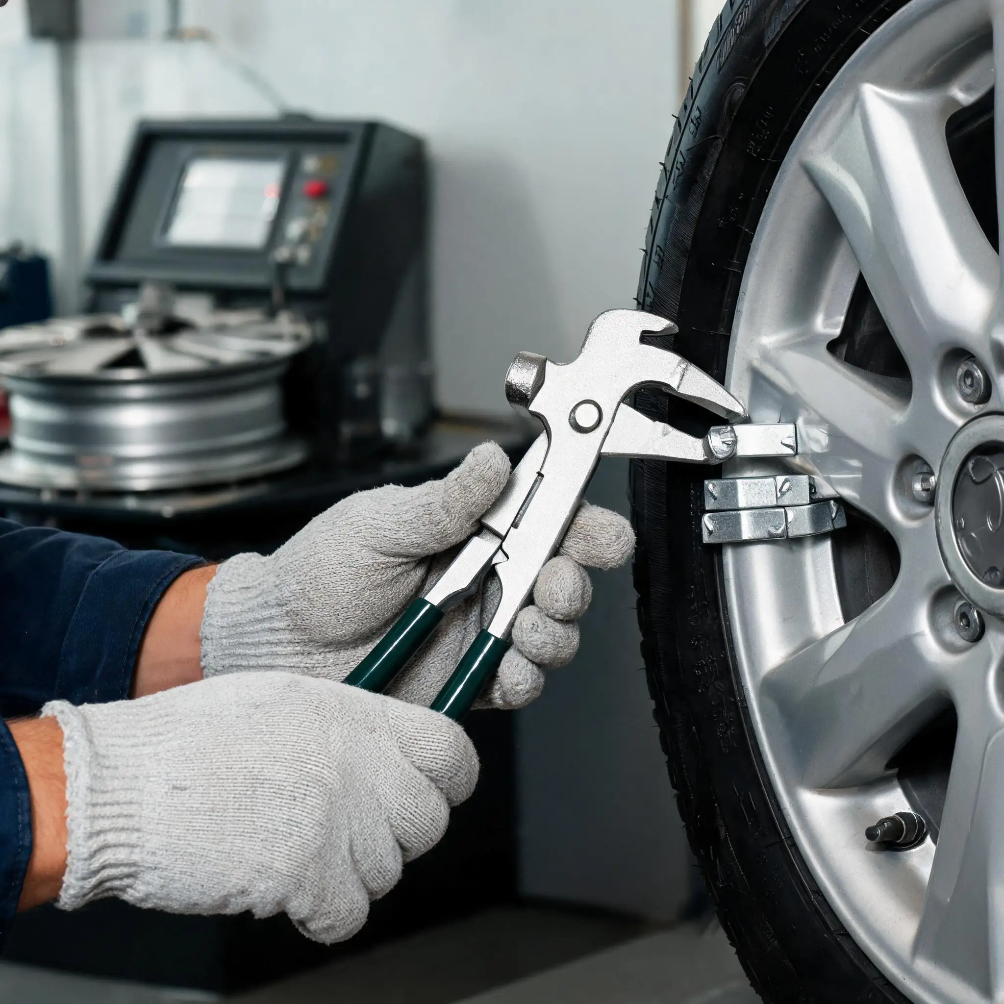For Wheel Weight Pliers 26cm with Hammer Head and Fine-Grip Clip Ends for Accurate Balancing Weight Positioning