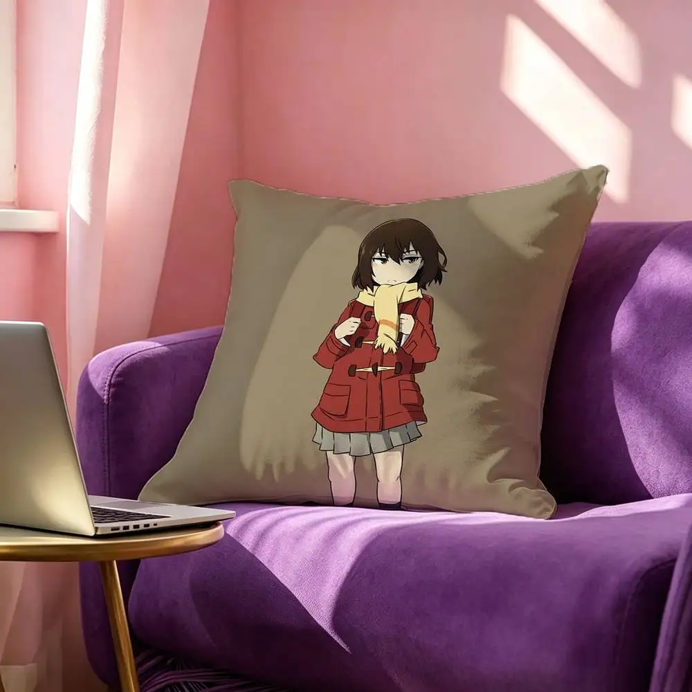 E-Erased Boku Dake G-Ga Inai Machi  Square Double-Sided printed Pillow Case Bedroom Bedside Pillow Sofa Cushion Cover