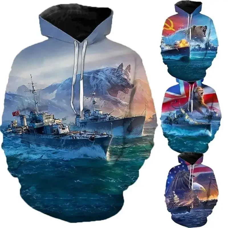 World of Warships Game Hoodie Men Pullover 3D Printed Cool Designs Hoodies Sweatshirt Womens Clothing Harajuku Fashion y2k Hoody