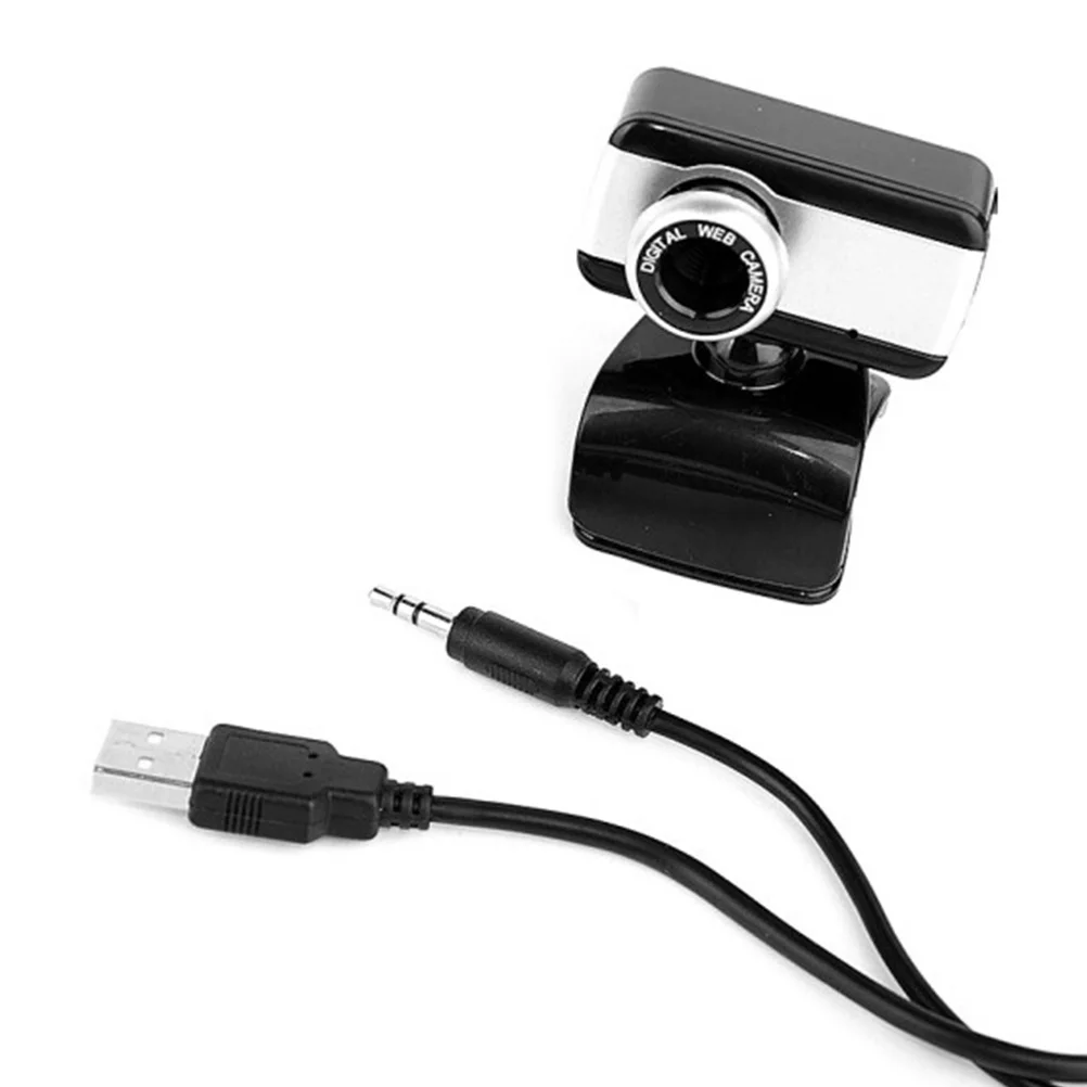 

USB 480p Webcam Camera with Mic 60 Degree Tilt Adjustment Manual Focus for Desktop Laptop Home Office Study