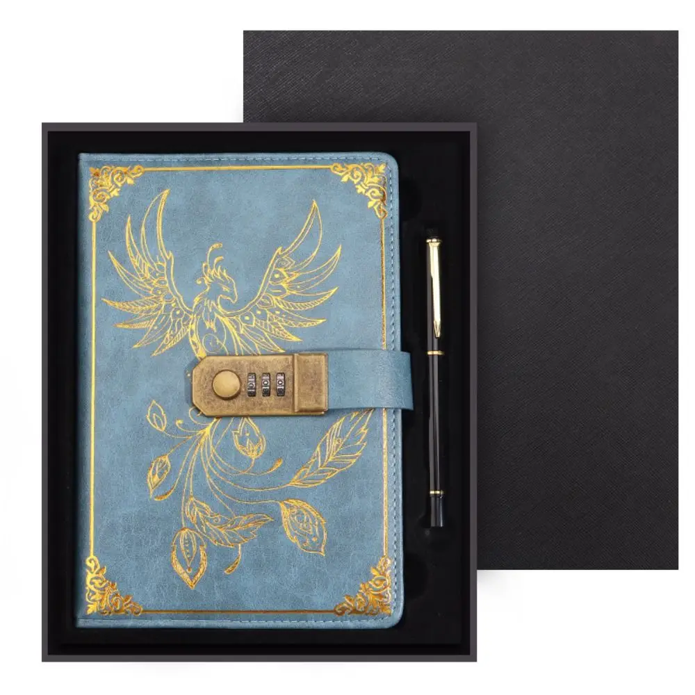 

Stationery Password Notebook Diary Book Protecting Secrets A5 Notebook with Lock Stain Resistant Retro Travelers Journal