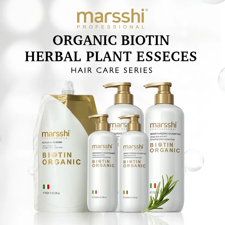 Factory OEM ODM Marsshi Organo biotin Shampoo Rich in vitamin nourishing moisturizing soft repair Hair Shampoo