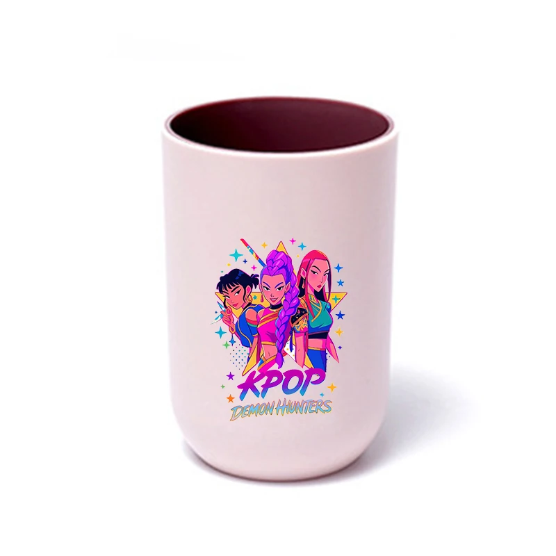 KPop デーモンハンターズホット映画ウォーターカップ歯ブラシカップ漫画アニメマウスウォッシュカップ子供用ウォーターカップ少年少女の誕生日プレゼント