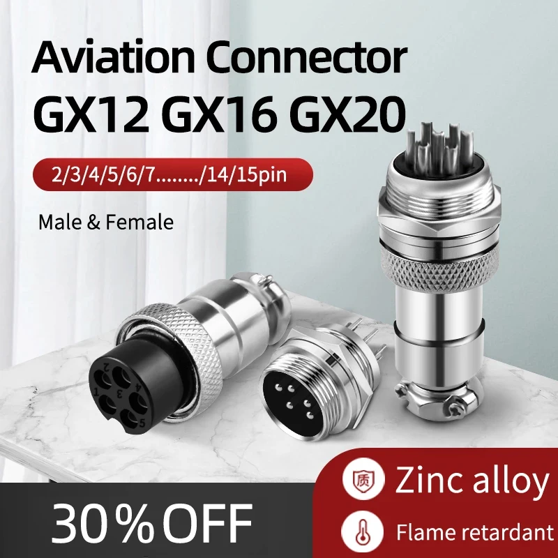 5/10/100SETS aviation plug GX16-2P/3/4/5/6/7/8/9pin male female aviation socket connector 12 16 20mm