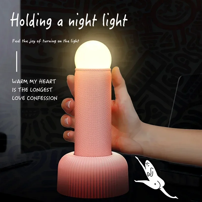 Rechargeable Hand Crank Night Light USB Powered Desktop Sleep Light Bedroom Bedside Atmosphere Table Lamp Birthday Gift