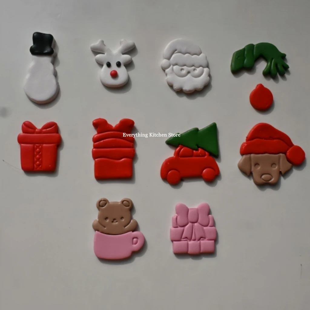 Winter Weihnachten Thema Polymer Clay Cutter Elch Auto Bär Schneemann Santa handgemachte Ohrringe Ton Form für Ohrring Schmuck Anhänger – Detail 5