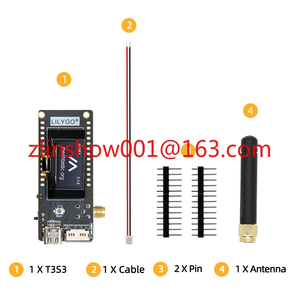 

T3S3 V1.2 Meshtastic ESP32-S3 LoRa 868/915Mhz 2.4G WiFi Bluetooth Wireless Development Module With 0.96'' OLED Display