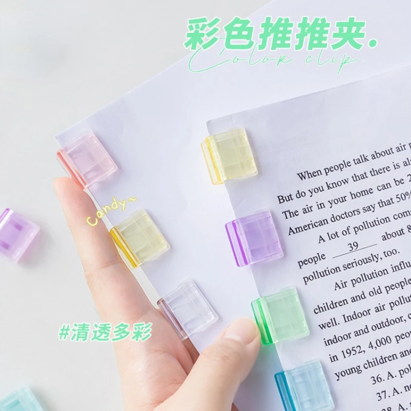 10PCS Candy color Clips File Paper Clips File Index Photo Clamp Page Holder Folder Korean Stationery Office Desk Organizer