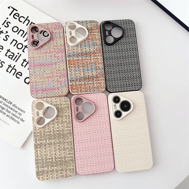 Fashion Woven Textured Phone Case For Huawei Mate 30 50 P30 P40 P50 P60 Nova 10 11 Pro Nova 10 SE Protective Shockproof Cover 