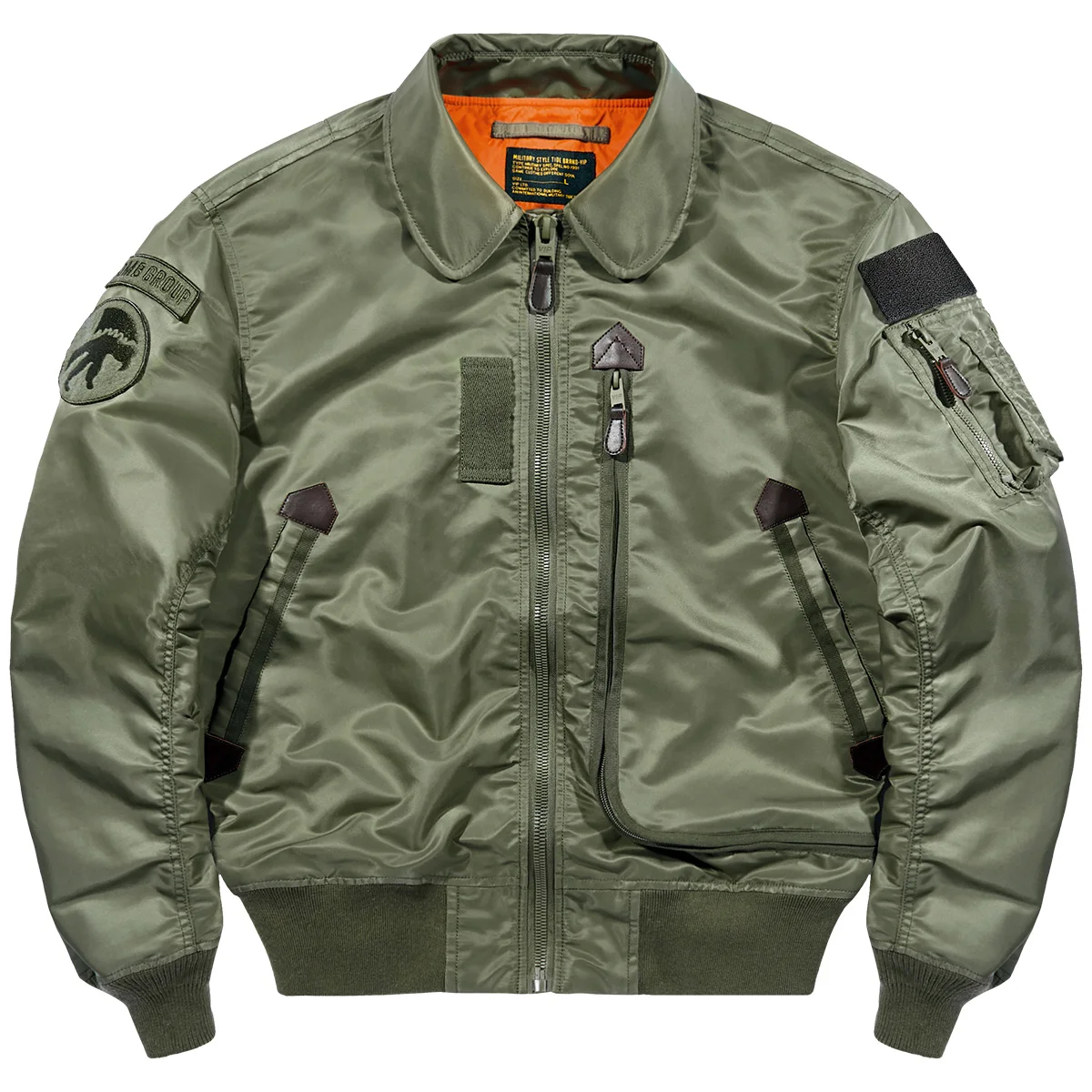 

VIP Retro Air Force Pilot Jaet Men's Zipper ket Workwear Coat American Collar Baseball orm Trendy Brand Loose Fit Yo...