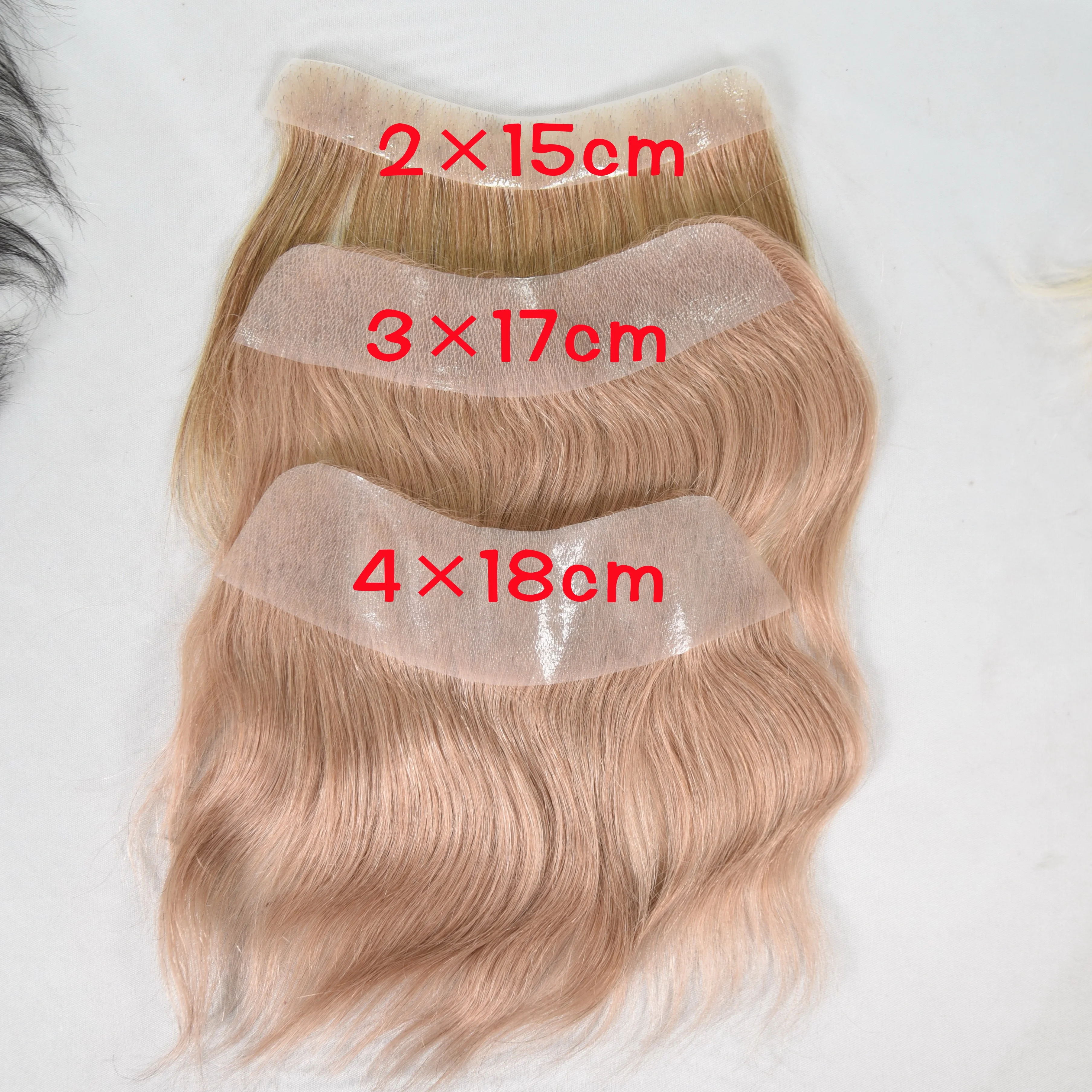 Men's Forehead Hairline Wig High Density Human Hair Skin PU Men's Frontal Hairpiece V Ring Frontal Hair Top