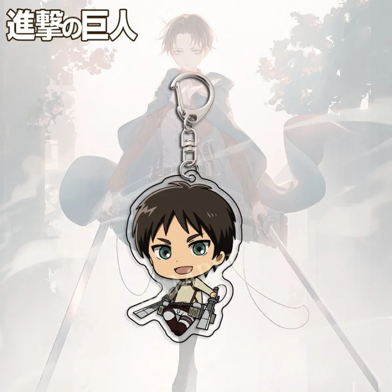 Attack OnTitan Acrylic Keychain Anime Keychains Eren Yeager Keyring Backpack Pendant Figure Kids Toys Friend Gift Cos Decoration