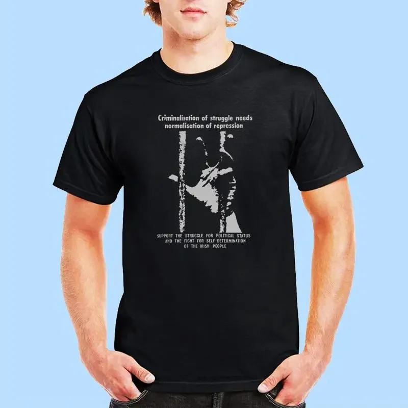 New Criminalisation of Struggle Sinn Fein Black T Shirt