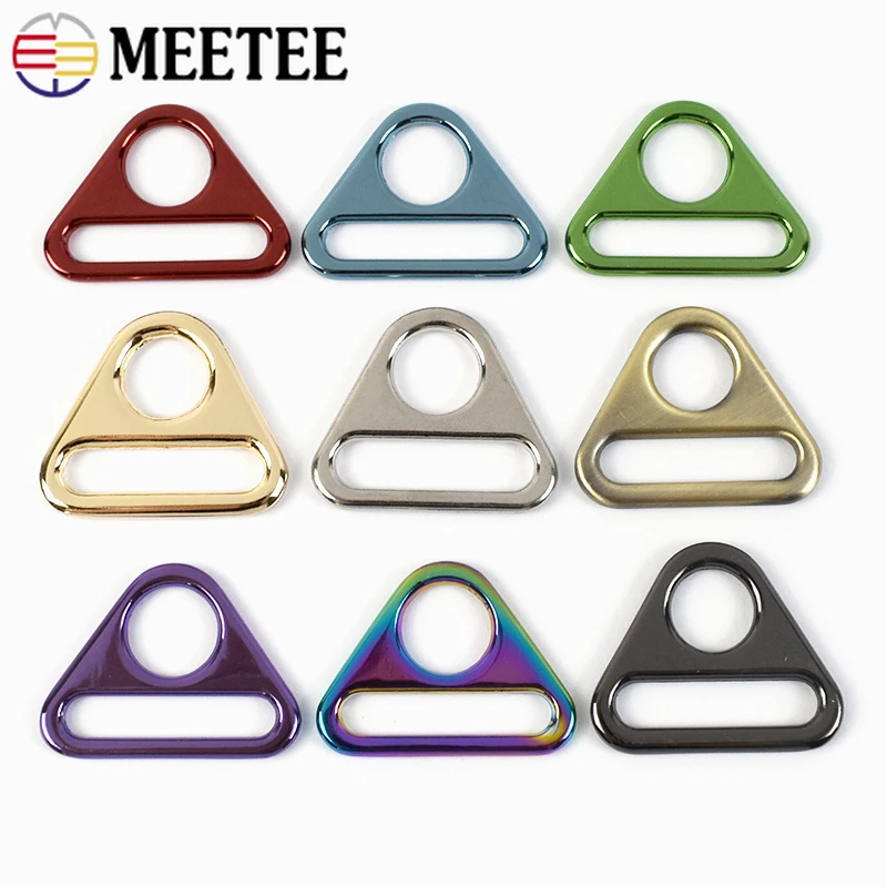 5/10/20Pcs Meetee 25mm Metal Triangle Ring Buckle Backpack Strap Slider Adjuster Clasp Bag Chain Anti-slip Hook Sewing Accessory