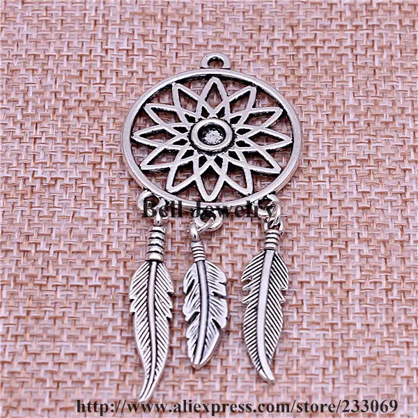 10 teile/los Vintage Baum Feather Dream Catcher Charme für Schmuck Machen Diy Metall Dream Catcher Charme