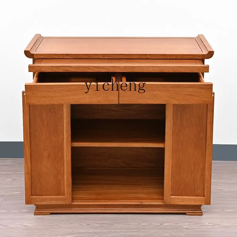 

XL gold silk red sandalwood clever head cabinet serving table incense case household living room Shentai Buddha table