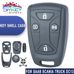 DIYKEY 스마트 원격 쉘, 키 케이스 포브 교체, SAAB 스카니아 트럭 DC13 143 148 141 4X2 6X2R GRS905 R S G P 시리즈용, 4 버튼