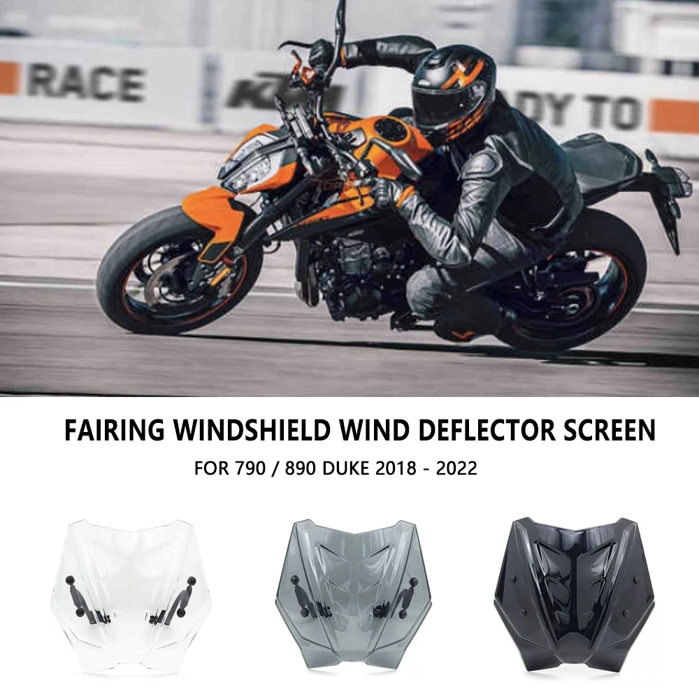 

Подходит для 790 Duke 890 Duke 2018-2023, новый передний обтекатель мотоцикла, лобовое стекло, дефлектор ветра, крышка 2022 2021