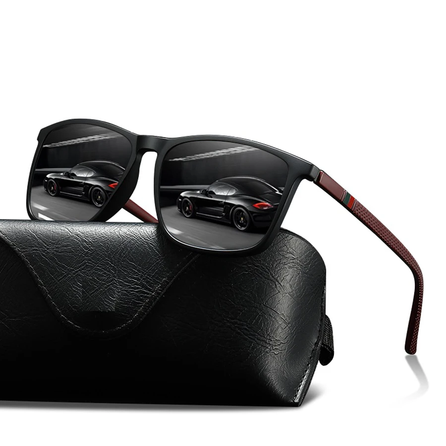 4PCS Fashion Vintage Check Square Sunglasses Men Women Driving Fishing Eyewear Man Luxury Brand Designer Sun Glasses