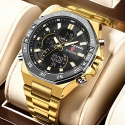 FOXBOX Dual Display Watch Men Sport Waterproof Chronograph Clock Male Army Military Digital Watch For Men Relogios Masculino+BOX