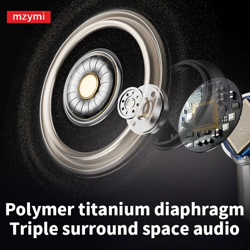 Mzymi V8 Pro Wireless Headset Bluetooth5.3 In Ear Earbuds LED Touch Screen Headphone Waterproof Gaming Earphone For Android IOS