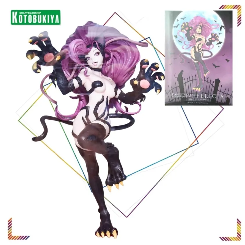 Figuras de acción Kotobukiya Bishoujo Darkstalkers Felicia, Darkstalkers The Night Warriors, modelo coleccionable a escala 1/7, juguete de regalo
