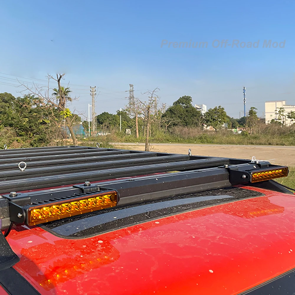 For 2021-2025 Off-road Vehicle Spotlight Grille Modified LED Strobe Super Bright Driving Bar Light Tank 300 Roof Rack Light