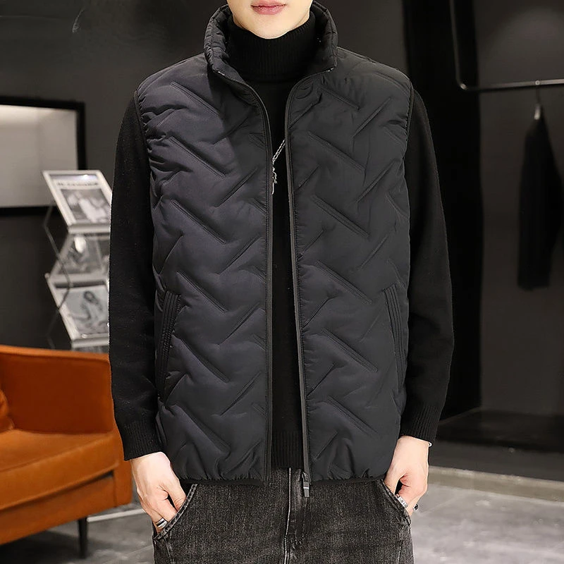 

2023 NEW Cotton Autumn and Winter Casual Men's Coat Thickened Korean Fashion Winter Handsome Large Male Shoulder Vest Y40