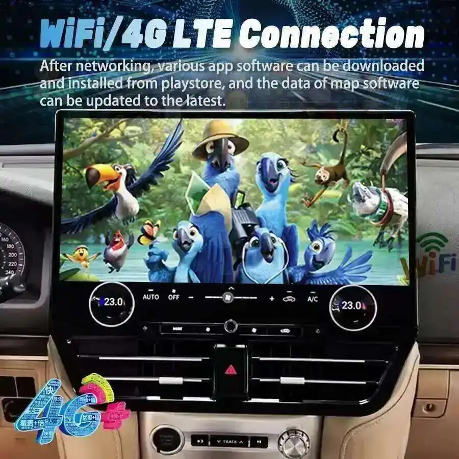 Car Radio Touch Screen 19.8inch For Toyota Land Cruiser LC200 LC300 2016-2021 Carplay GPS Video Player Multimedia HU Android 14