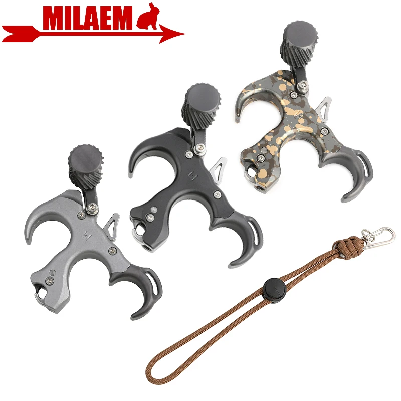 

Archery Compound Bow Release Aids Thumb Trigger 3 Finger Adjustable Grip Compound Bow Shooting Hunting Accessories
