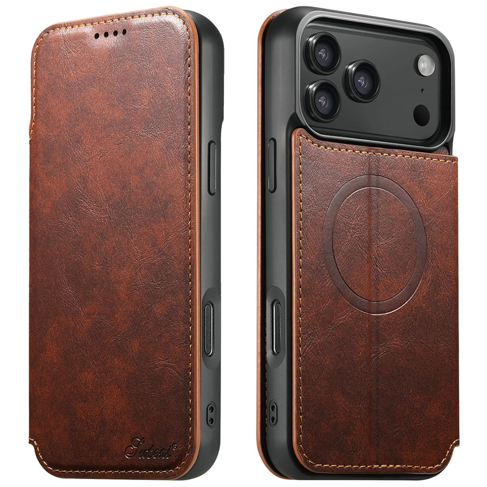 

Для iPhone 17 Pro Max 5G Magsafe Чехол Кожаный кошелек Book Funda Для iPhone 17 Air Магнитная задняя крышка iPhone17 Pro Flip Etui