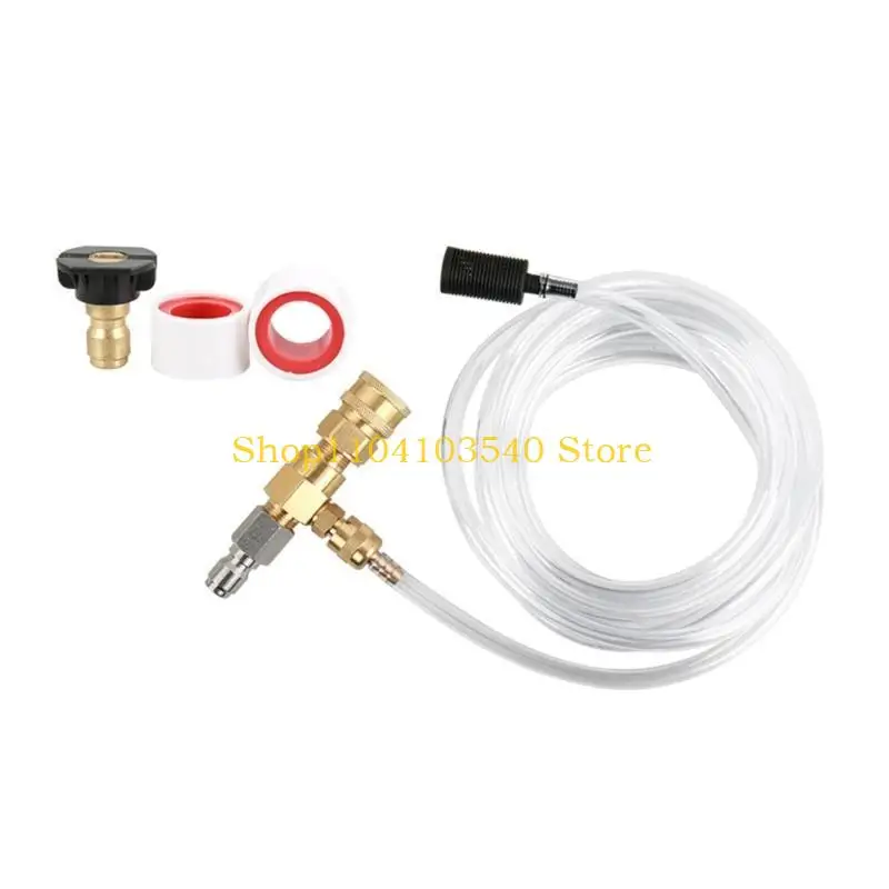 02DC Chemically Injector Kits for High Pressure Washer 4000PSI Adjustable Soap Dispenser Soap Injector 3/8Inch Quick Connector