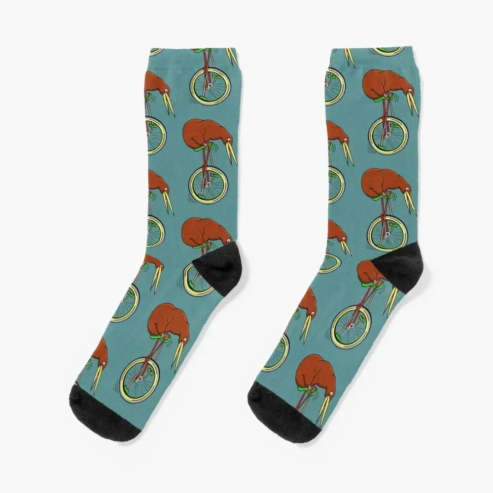 

Kiwi Riding A Unicycle Socks with print retro Socks For Girls Men's