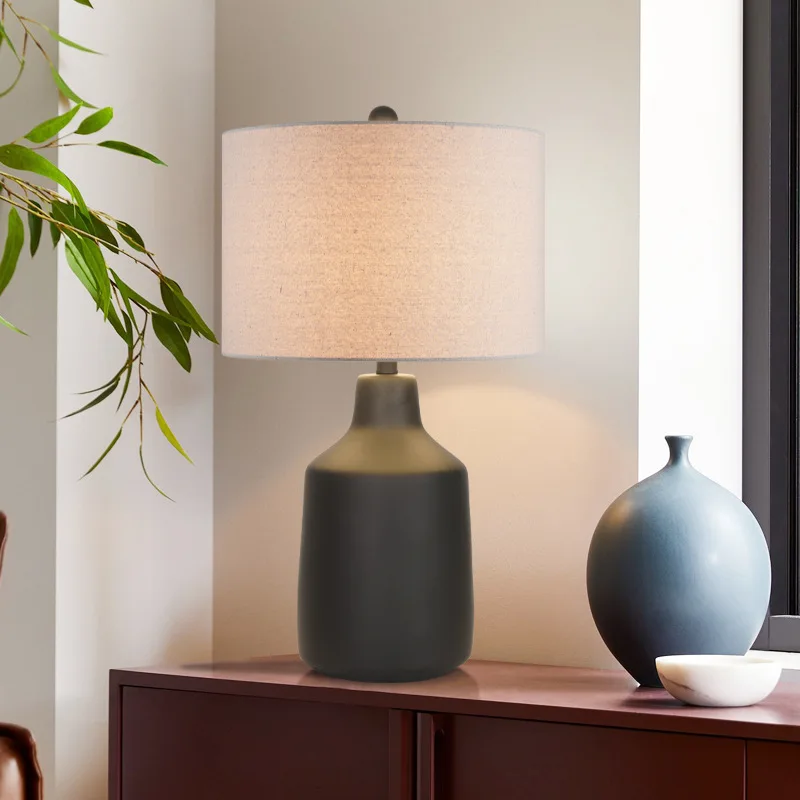 وابي سابي نمط غرفة نوم السرير الجدول مصباح اليابانية الراقية الإبداعية الاسمنت مصباح الرجعية الإقامة المنزلية غرفة المعيشة دراسة تركيب المصابيح